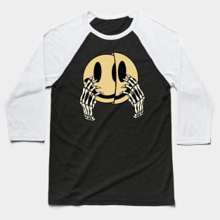 Smiley Skull Hand | Smiling Emoji Face | Skeleton Smiling Face Baseball T-Shirt